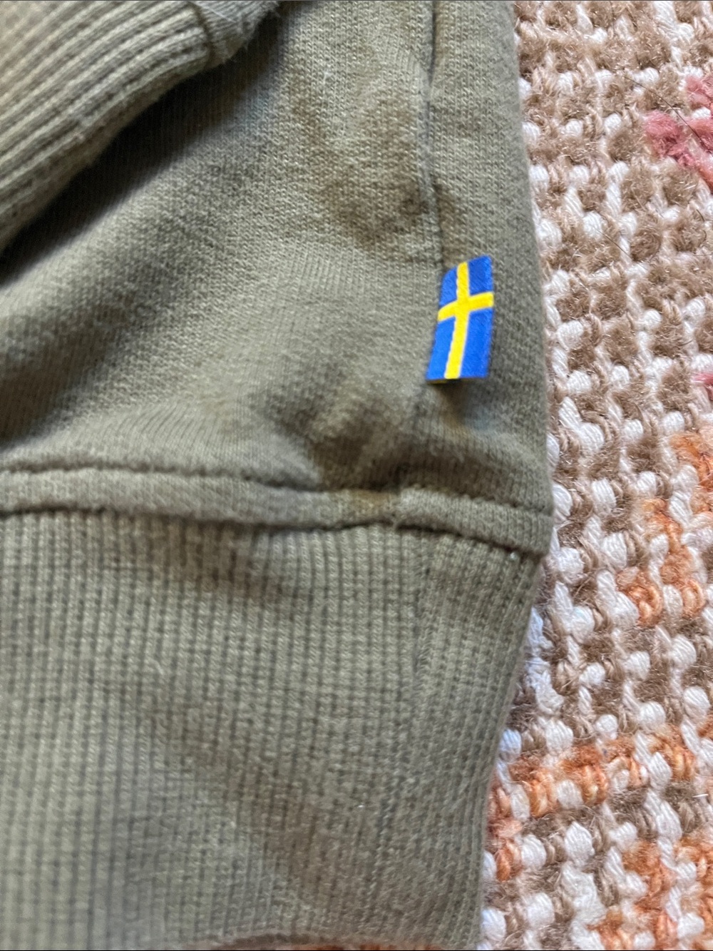 Fjällräven Vardag Sweater Men’s Small Green Organic Cotton Logo Patch Crewneck - Picture 4 of 10